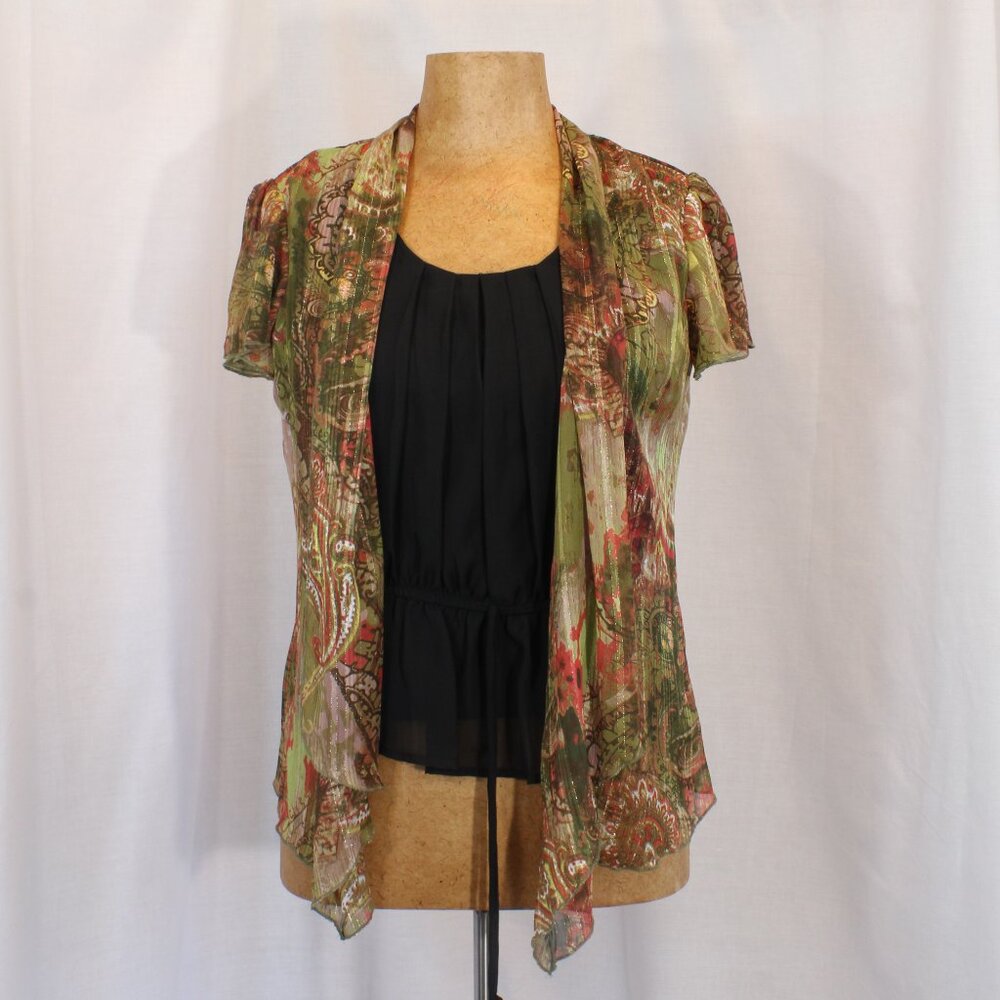 Sara Michelle Faux Cardigan Top